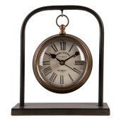 Ceas masa metal maro crem 14x5x16 cm