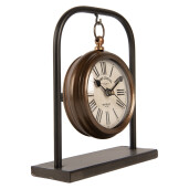 Ceas masa metal maro crem 14x5x16 cm