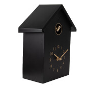 Ceas perete cu pendul si cuc negru auriu  20x10x26 cm