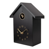 Ceas perete cu pendul si cuc negru auriu  20x10x26 cm