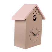 Ceas perete cu pendul si cuc roz negru 20x10x26 cm