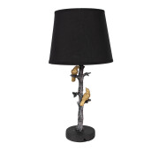 Veioza polirasina neagra aurie 23x45 cm, E27
