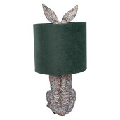 Veioza polirasina maro textil verde Iepuras 20x43 cm E27