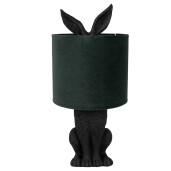 Veioza Iepuras polirasina neagra textil verde 20x43 cm E27