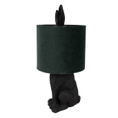 Veioza Iepuras polirasina neagra textil verde 20x43 cm E27