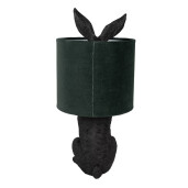 Veioza Iepuras polirasina neagra textil verde 20x43 cm E27