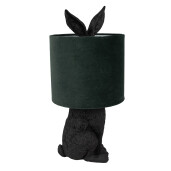 Veioza Iepuras polirasina neagra textil verde 20x43 cm E27