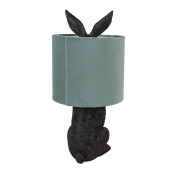 Veioza Iepuras polirasina neagra textil verde menta 20x43 cm E27