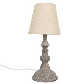 Veioza metal gri textil natur Ø 15x33 cm