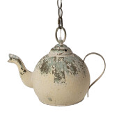 Lustra metal bej verde Ceainic 37x20x26 cm, E14