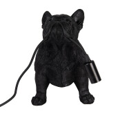 Veioza polirasina neagra Catelus 35x19x28 cm, E14