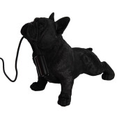 Veioza polirasina neagra Catelus 35x19x28 cm, E14