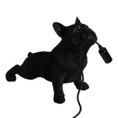 Veioza polirasina neagra Catelus 35x19x28 cm, E14