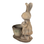 Figurina Iepuras cu ghiveci ceramica maro 38x22x49 cm