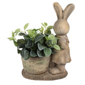 Figurina Iepuras cu ghiveci ceramica maro 38x22x49 cm