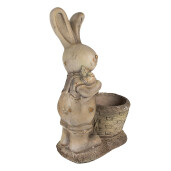 Figurina Iepuras cu ghiveci ceramica maro bej 38x22x49 cm