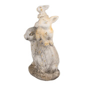 Figurina Iepurasi ceramica maro bej 27x18x43 cm