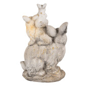 Figurina Iepurasi ceramica maro bej 27x18x43 cm