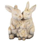Figurina Iepurasi ceramica maro bej 26x18x33 cm