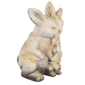 Figurina Iepurasi ceramica maro bej 26x18x33 cm