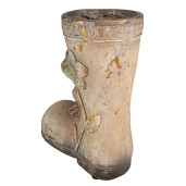 Ghiveci ceramica Cizma cu Broscuta ceramica maro 26x15x30 cm