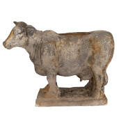 Ghiveci flori ceramica gri maro Vacuta 36x15x28 cm