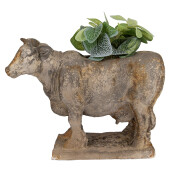 Ghiveci flori ceramica gri maro Vacuta 36x15x28 cm