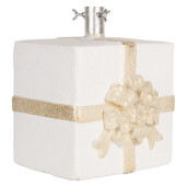 Suport brad Craciun ceramica alba crem 26x24x33 cm