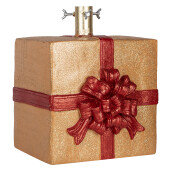 Suport brad Craciun ceramica aurie rosie 26x25x32 cm