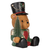 Figurina Ursulet Craciun ceramica multicolora 25x25x38 cm