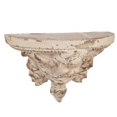 Decoratiune perete ceramica bej vintage 33x14x21 cm