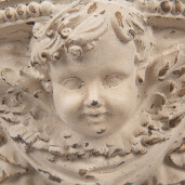 Decoratiune perete ceramica bej vintage 33x14x21 cm