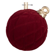 Suport brad Craciun textil rosu metal auriu 42x40x43 cm