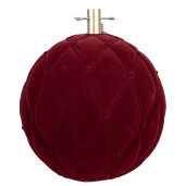 Suport brad Craciun textil rosu metal auriu 42x40x43 cm