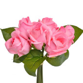 Buchet Trandafiri artificiali roz verde 16x16x24 cm