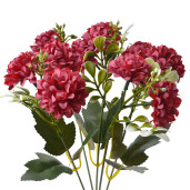 Buchet flori artificiale verzi rosii 15x8x30 cm