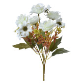 Buchet flori artificiale verzi albe 15x10x30 cm