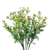 Buchet plante artificiale verzi roz 10x6x34 cm