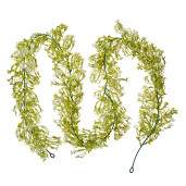 Ghirlanda flori artificiale verzi albe 10x6x180 cm