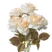 Buchet Trandafiri artificiali albi verzi 16x16x47 cm