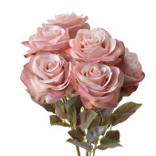 Buchet Trandafiri artificiali roz verzi 16x16x47 cm