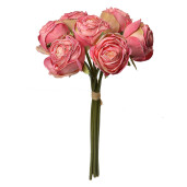 Buchet Trandafiri artificiali roz verzi 16x14x34 cm
