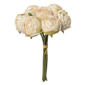 Buchet Trandafiri artificiali albi verzi 16x14x34 cm