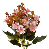 Buchet flori artificiale roz verzi 10x10x33 cm