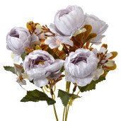 Buchet flori artificiale albastre verzi 12x10x34 cm