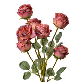 Trandafiri artificiali roz verzi 8x8x55 cm