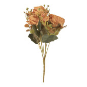 Buchet Trandafiri artificiali portocalii verzi 12x10x29 cm