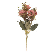 Buchet flori artificiale roz verzi 10x10x32 cm