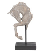 Figurina Cal polirasina gri neagra 28x12x43 cm