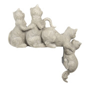 Figurina polirasina gri Pisicute 47x13x51 cm